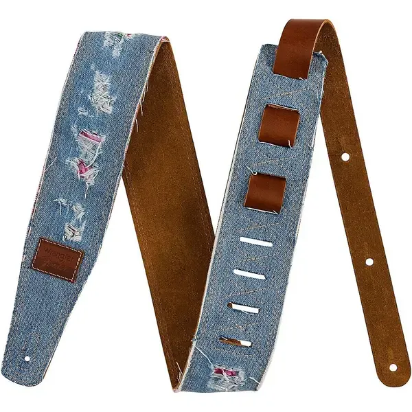 Ремень для гитары Fender Wrangler Ripped Denim Strap Indigo