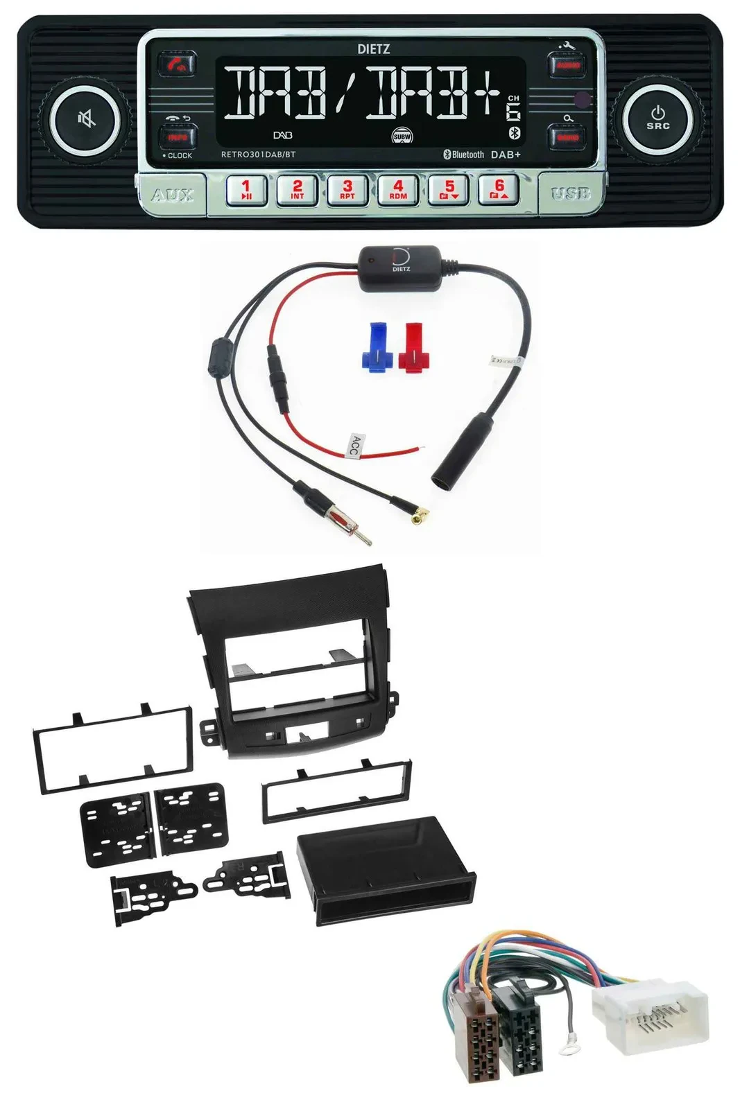 Dietz MP3 DAB Bluetooth USB Autoradio für Citroen C-Crosser Mitsubishi Outlander