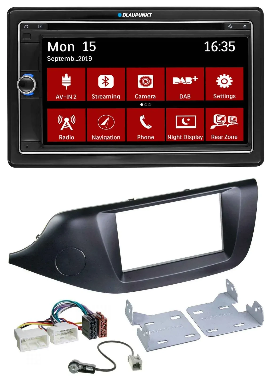 Blaupunkt Bluetooth DAB 2DIN USB DVD MP3 Autoradio für Kia Ceed (ab 12) schwarz