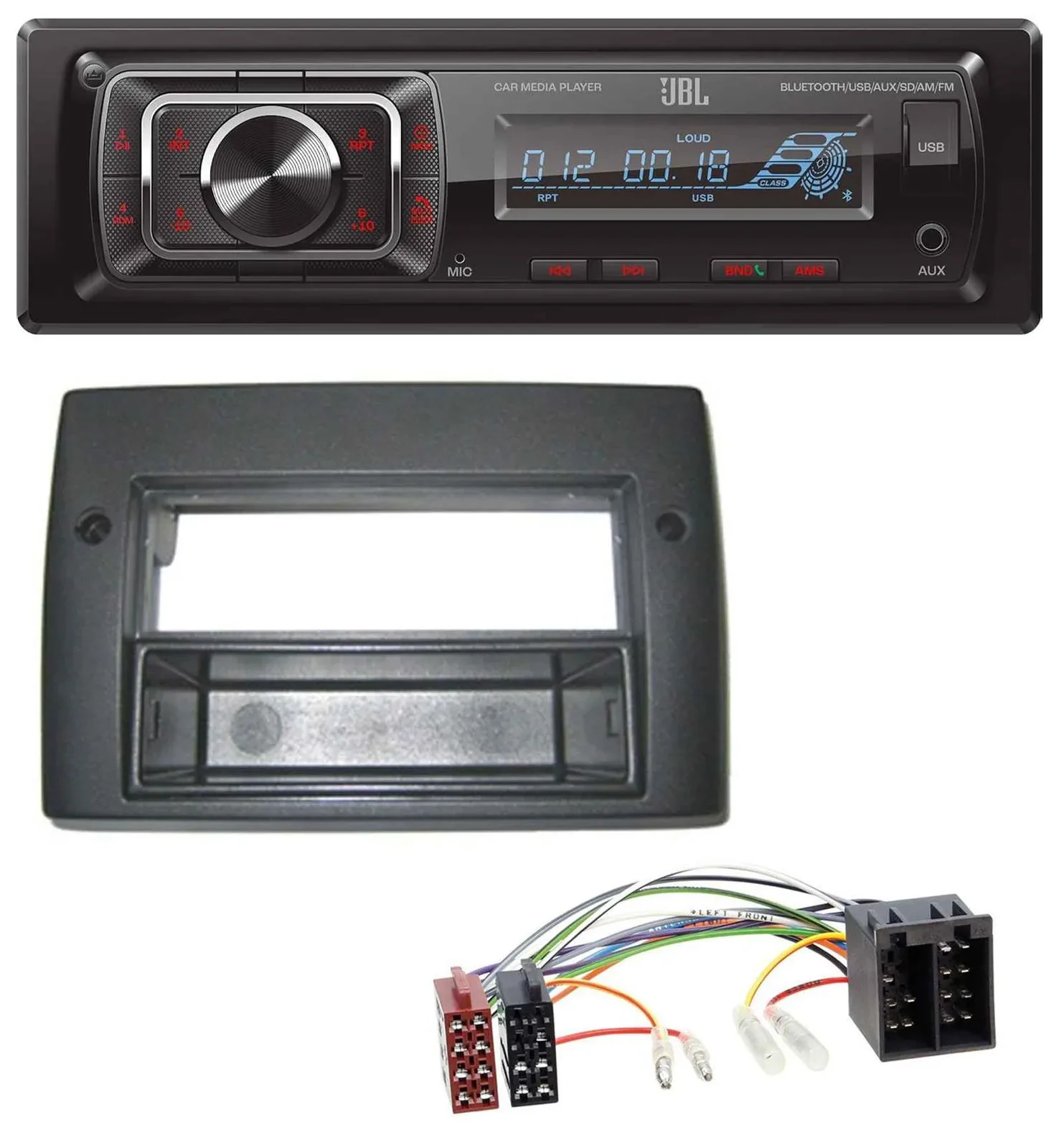 JBL SD AUX MP3 USB Bluetooth Autoradio für Fiat Stilo 192 01-08 Profiversion Abl