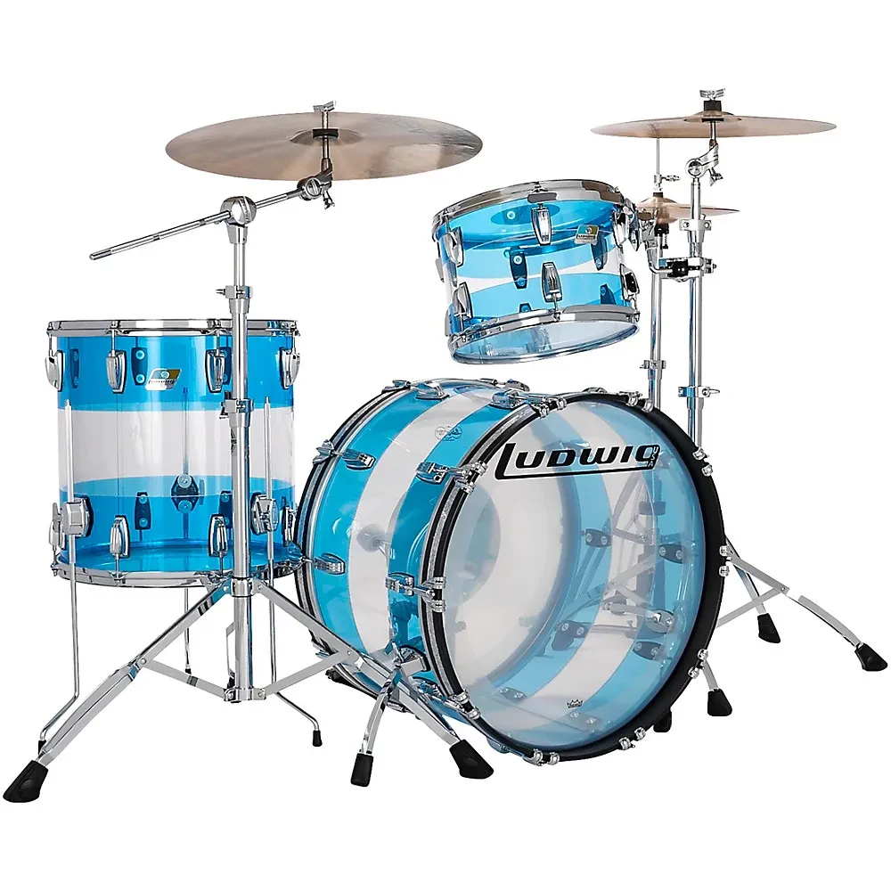 Ударная установка Ludwig Vistalite 50th Anniversary FAB (набор, 3 шт.) 22"x14" + 13"x9" + 16"x16", цвет Blue/Clear/Blue