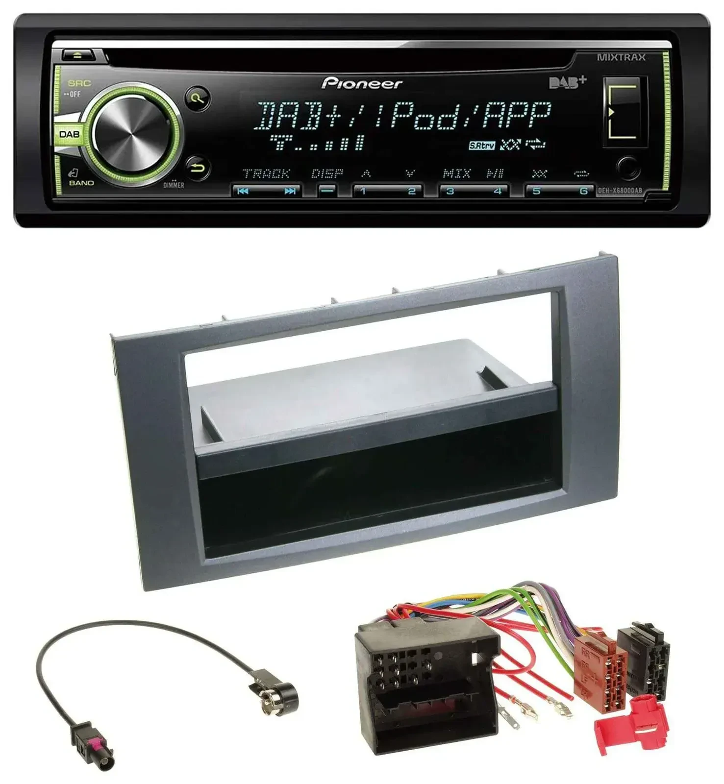 Автомагнитола Pioneer DAB, USB, MP3, AUX, CD для Ford Fusion/Kuga/Transit 2005–2012, антрацит