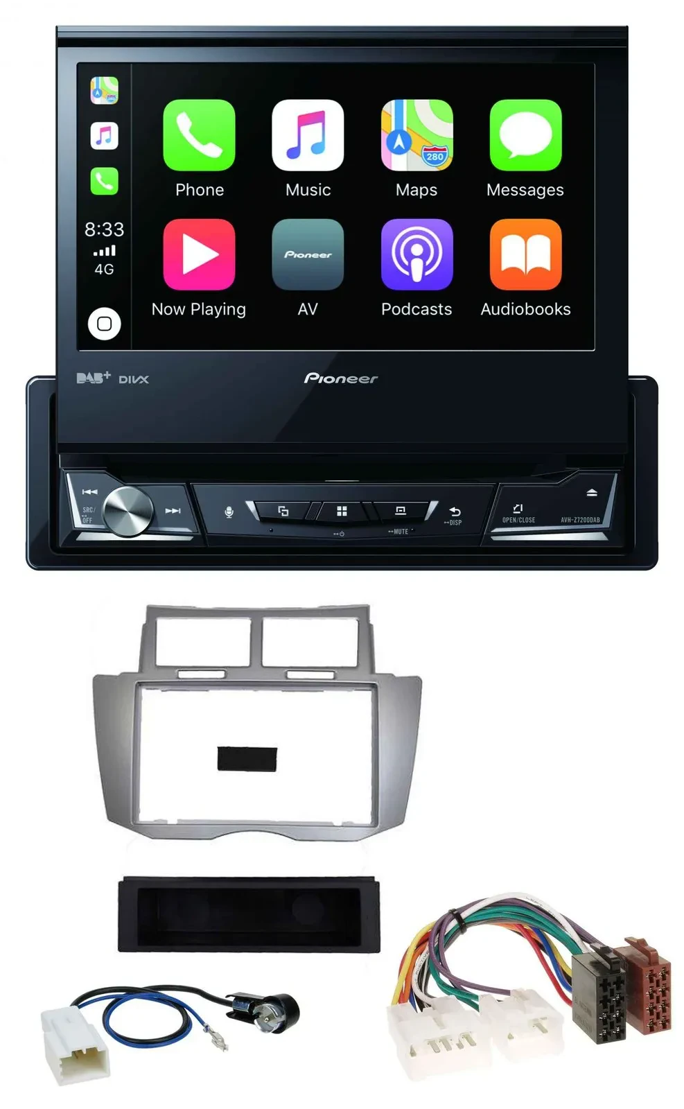 Автомагнитола для Toyota Yaris (2007–2011) Pioneer DVD, Bluetooth, DAB, USB, MP3