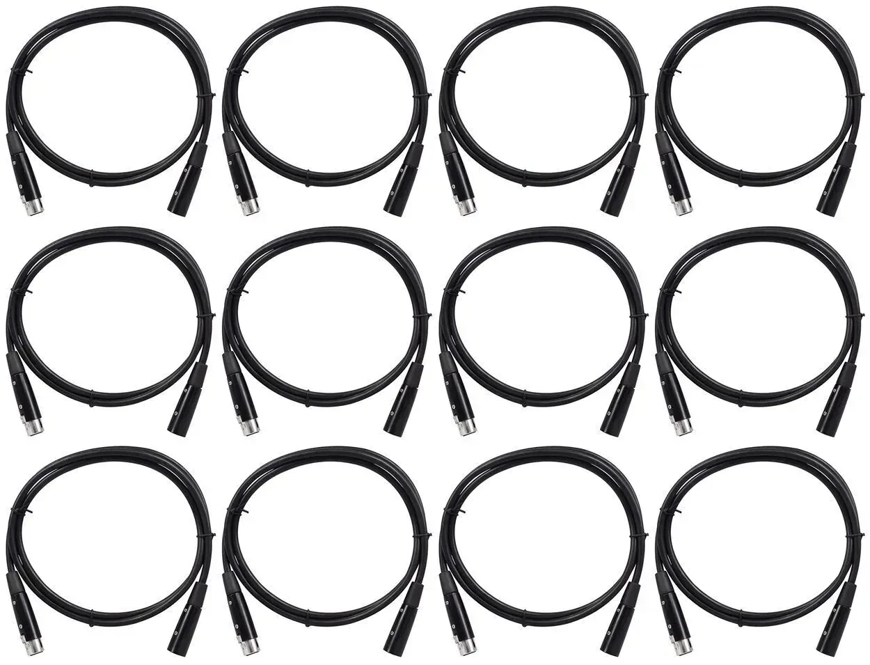 DMX-кабель Rockville RDX5M5 Black 1.5 м (12 штук)