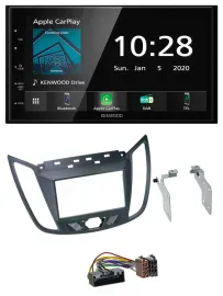 Автомагнитола Kenwood 2DIN, Bluetooth, MP3, DAB, USB, для Ford C‑Max (с 2010), серый