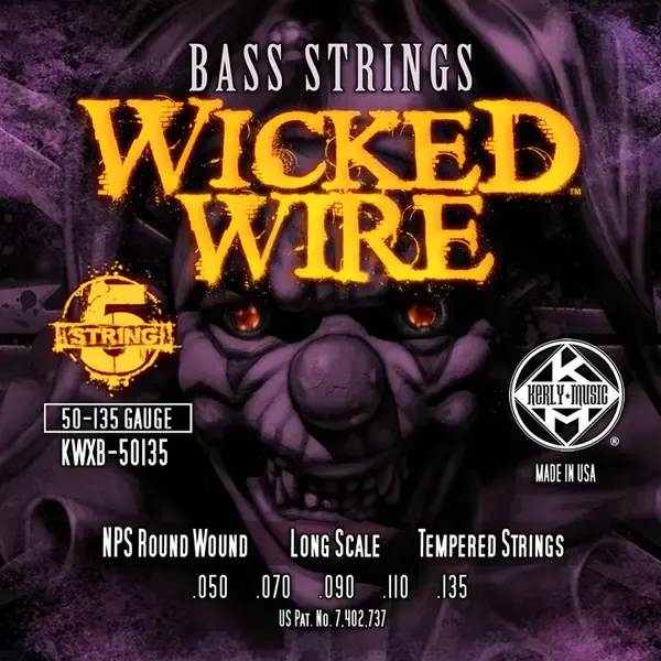 Струны для 5-струнной бас-гитары Kerly Wicked Wire KXWB-50135 50-135