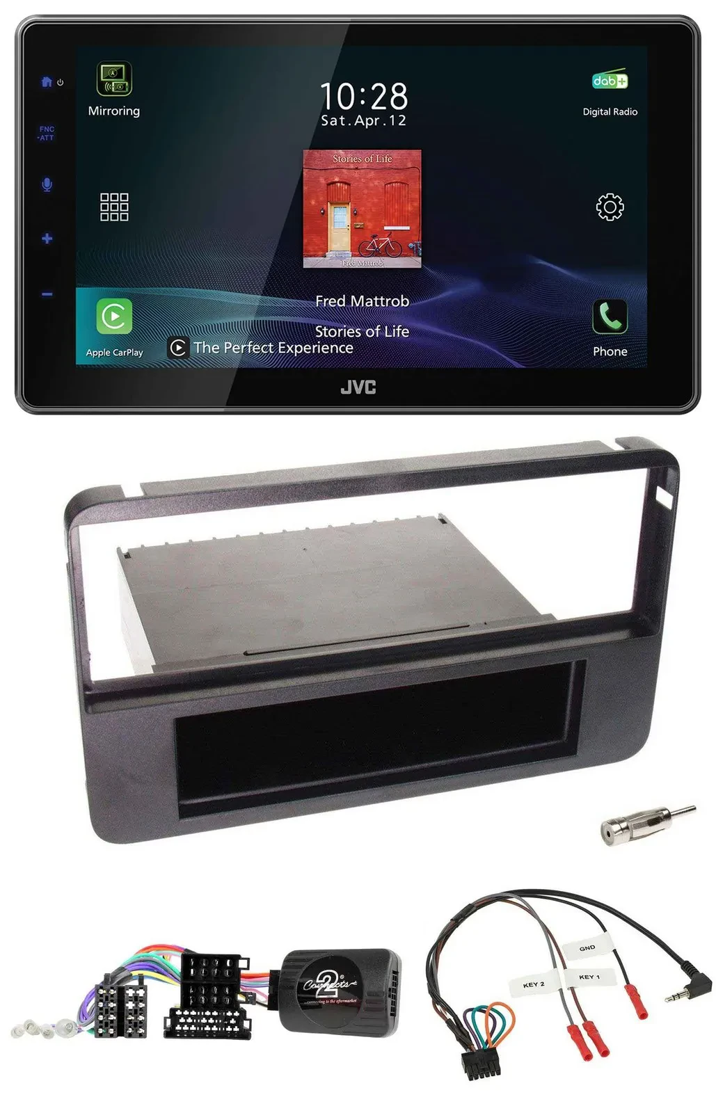 Автомагнитола JVC DAB, Bluetooth, USB для Alfa 159/Brera/Spider