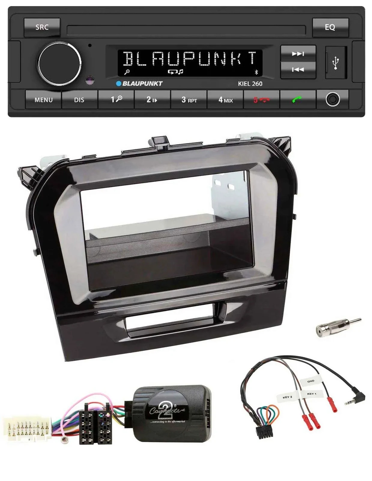 Автомагнитола для Suzuki Vitara (с 2015) Blaupunkt Bluetooth, USB, DAB, поддержка кнопок на руле