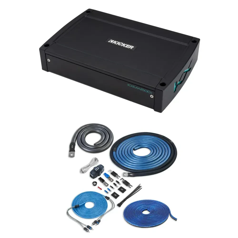 Морской усилитель для сабвуфера Kicker 51KXMA15001 с Bass Remote и установочным комплектом (набор)