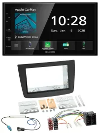 Автомагнитола для Alfa Romeo Mito Kenwood 2-DIN Bluetooth, DAB, USB, MP3 (2008–2014), ISO