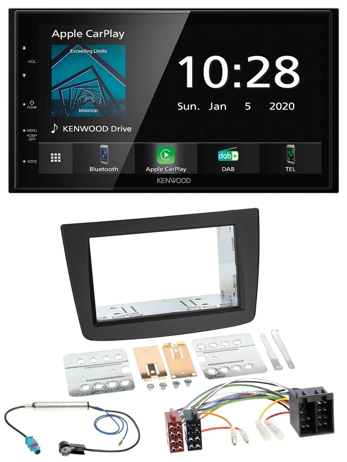 Автомагнитола для Alfa Romeo Mito Kenwood 2-DIN Bluetooth, DAB, USB, MP3 (2008–2014), ISO