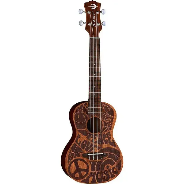 Укулеле концерт Luna Guitars Love Music Peace Concert Ukulele Natural