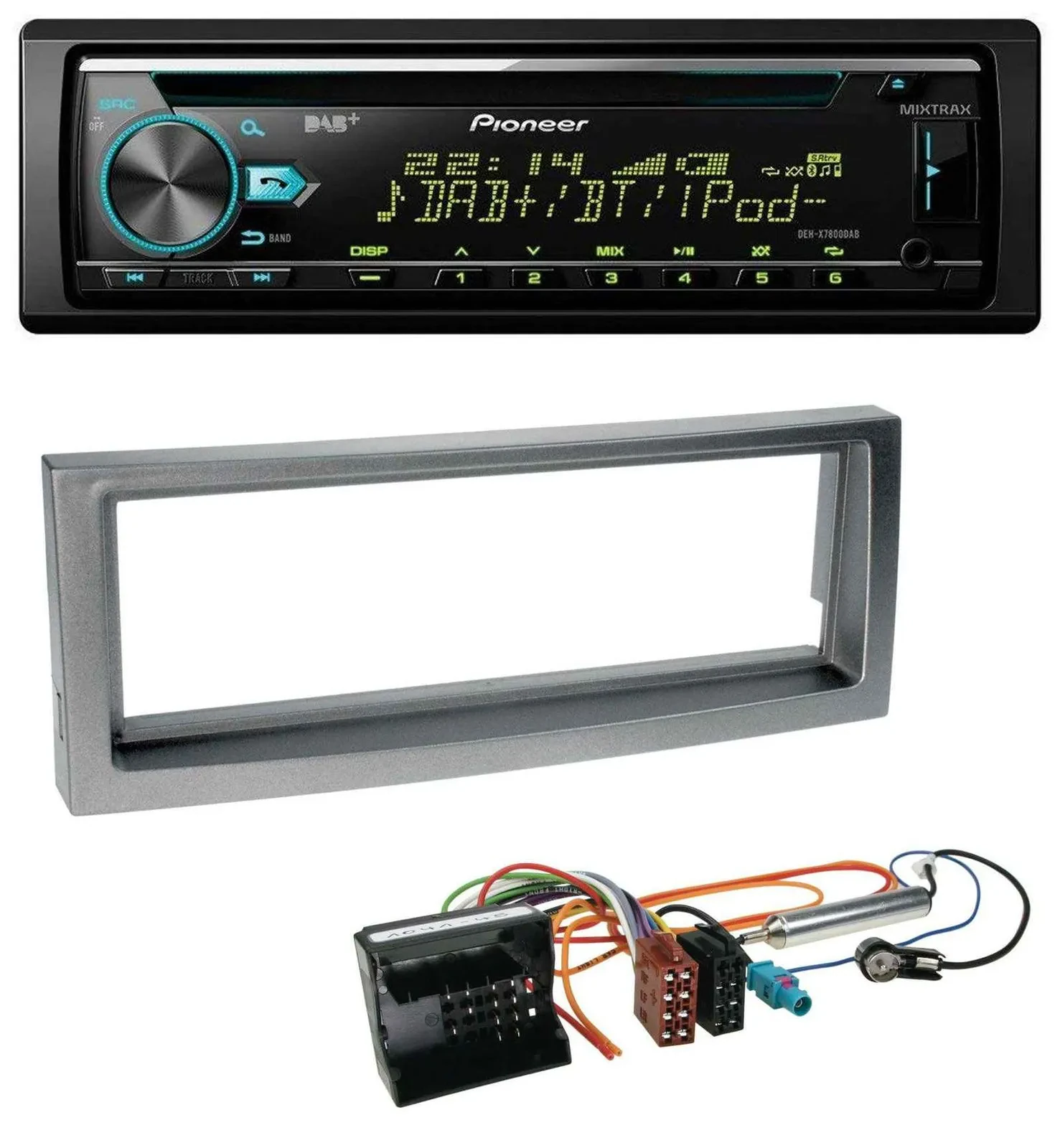 Pioneer DAB MP3 CD USB Bluetooth Autoradio für Citroen C5 Peugeot 407 ab 04 grau