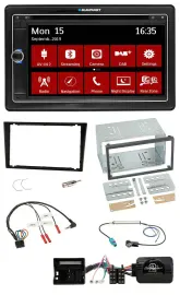 Blaupunkt TMC USB Lenkrad Bluetooth DAB 2DIN Navigation für Opel Corsa C schwarz