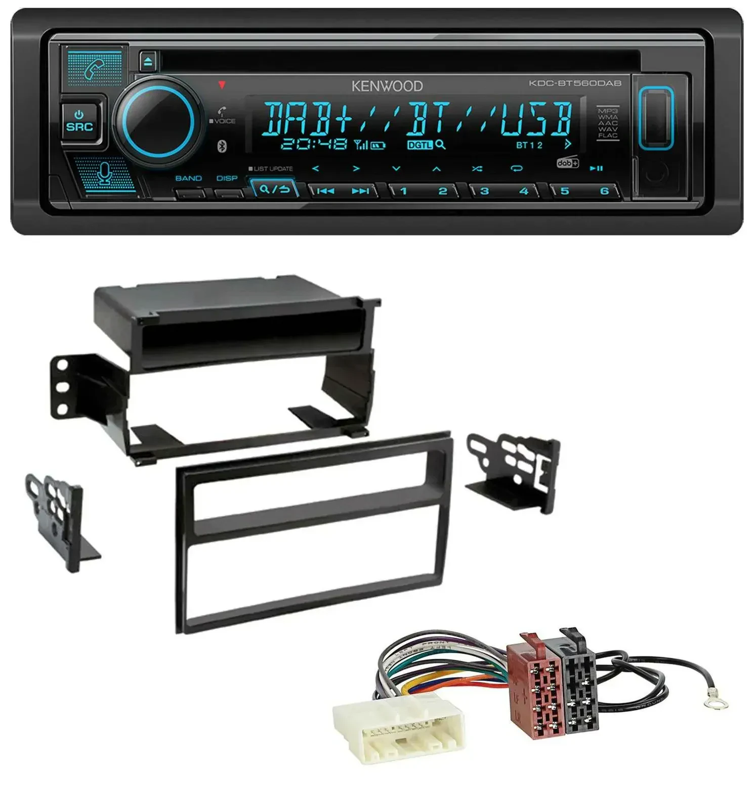 Автомагнитола для Nissan Versa/Tiida (с 2007) Kenwood Bluetooth, DAB, CD, MP3, USB