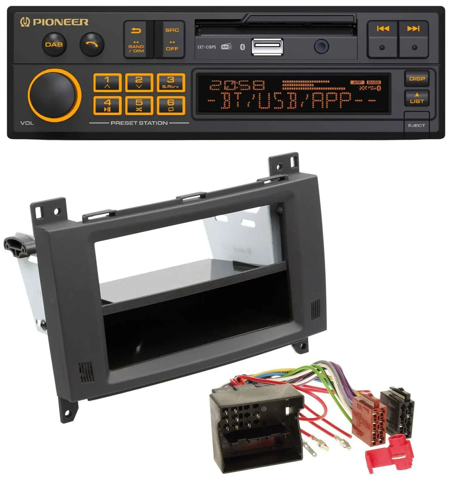 Pioneer DAB MP3 USB Bluetooth Autoradio für Mercedes A- B-Klasse Vito rubbertouc