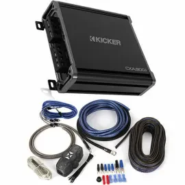 Kicker CXA400.1 Monoblock Class-D Amplifier + NVX XKIT82 Complete 8 AWG Amp Kit