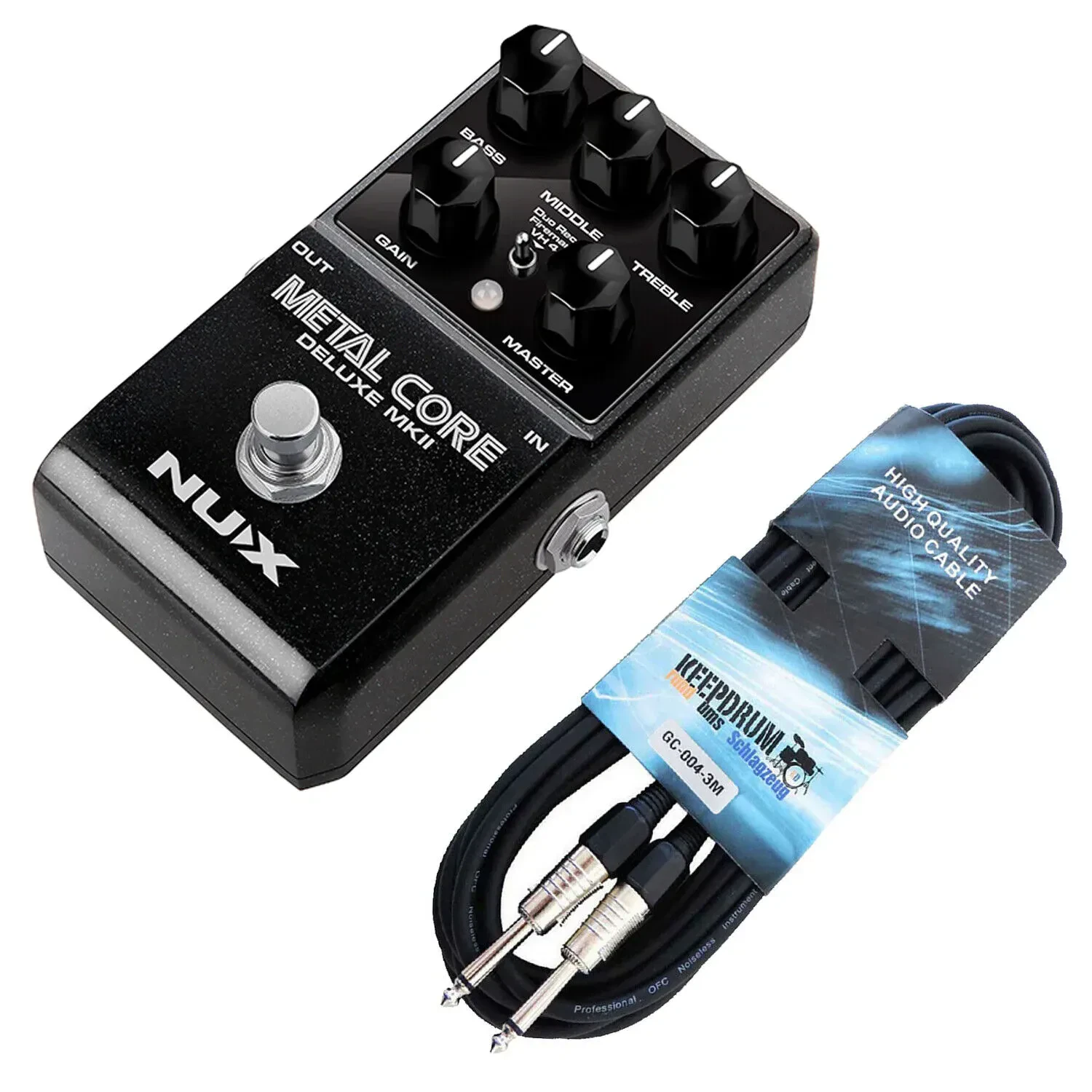Педаль эффектов для электрогитары Nux Metal Core Deluxe MKII Distortion с кабелем