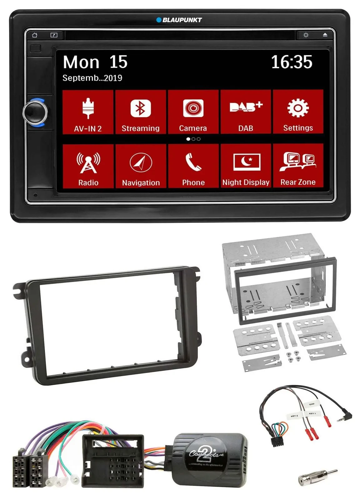 Blaupunkt 2DIN USB DAB Lenkrad Bluetooth TMC Navigation für Skoda Fabia 5J 2007-