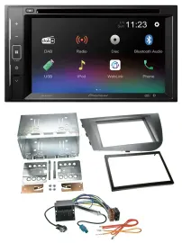 Pioneer Bluetooth MP3 USB 2DIN DAB DVD Autoradio für Seat Leon 2005-2009 silber