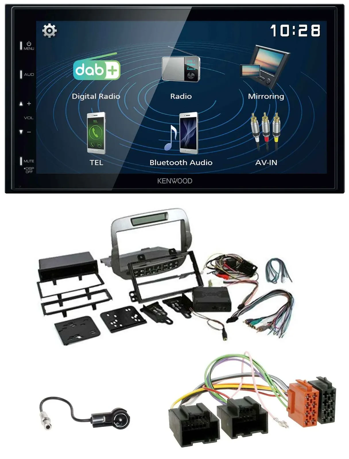 Kenwood 2DIN Bluetooth MP3 USB DAB Autoradio für Chevrolet Camaro 2010-2015 silb