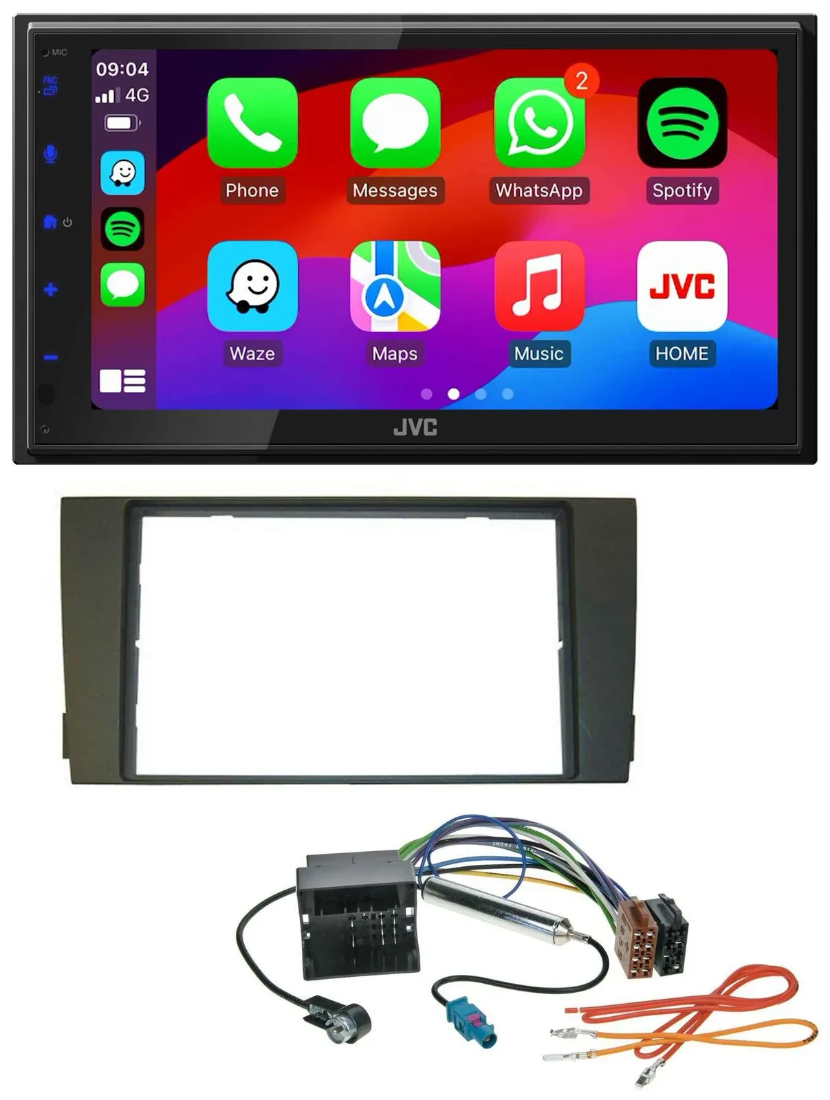 JVC Bluetooth 2DIN MP3 DAB USB Autoradio für Audi A6 01-05 C5 Quadlock