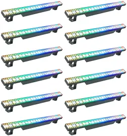 (12) Rockville Pixel Hybrid Bar Battery Linear Wash/Strobe/Blinder Light Strips