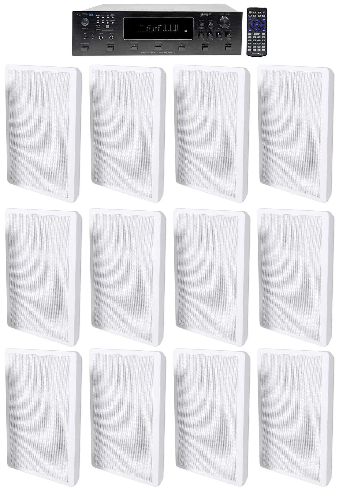 Настенная акустика Technical Pro H12X500UBT+(6) ROCKSLIM COMM White с усилителем (12 штук)