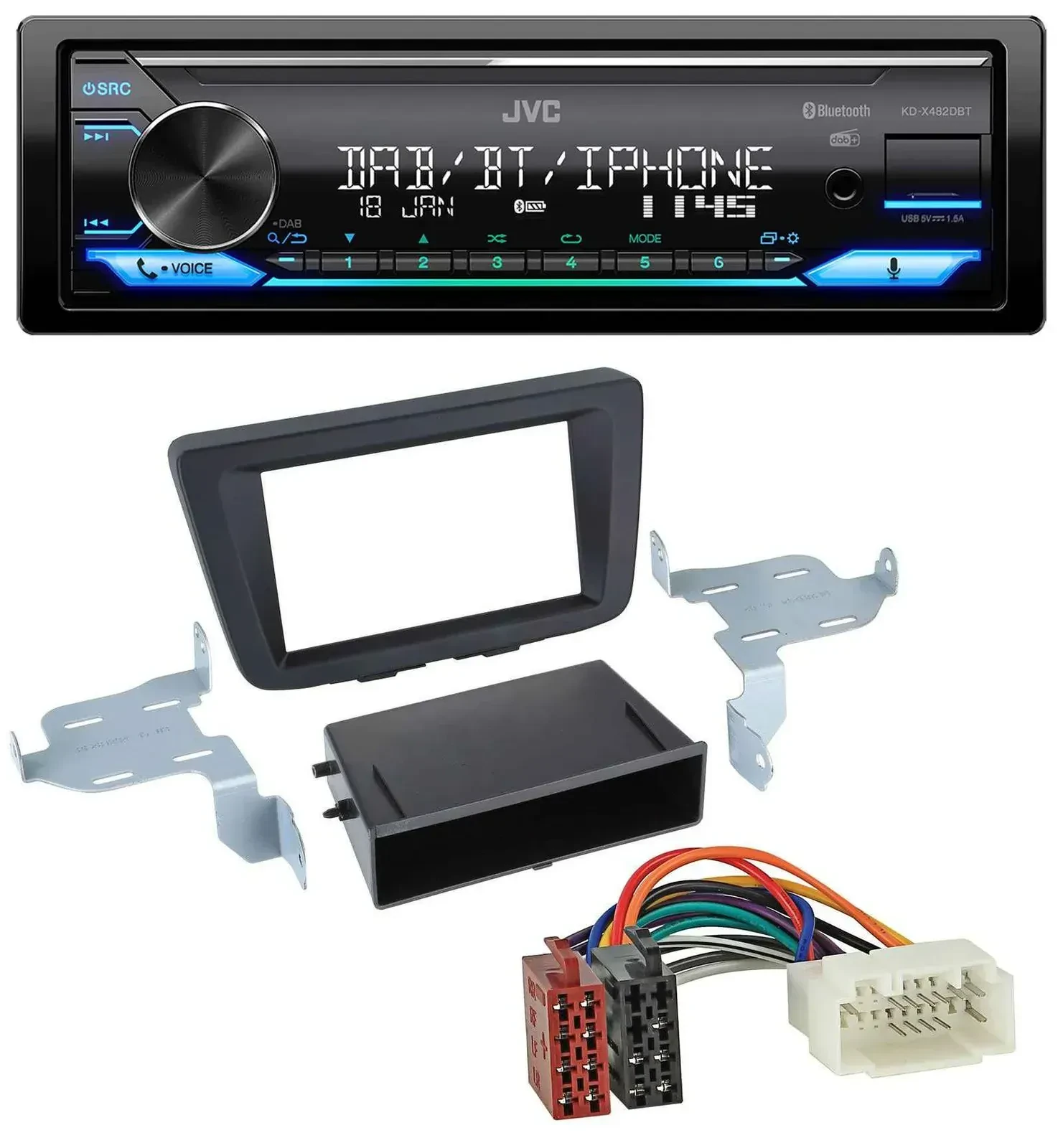 Автомагнитола для Suzuki Baleno (EW, с 2016) JVC Bluetooth, DAB, USB, MP3