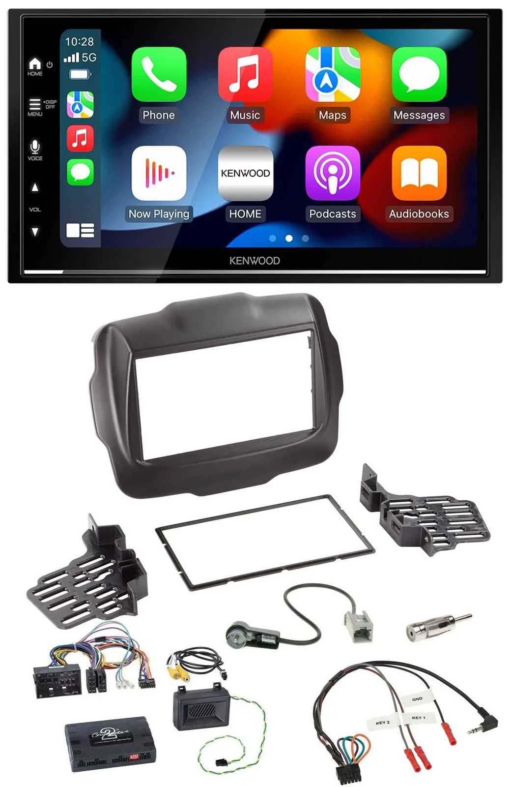 Kenwood DAB USB Bluetooth 2DIN Lenkrad Autoradio für Jeep Renegade ab 2015
