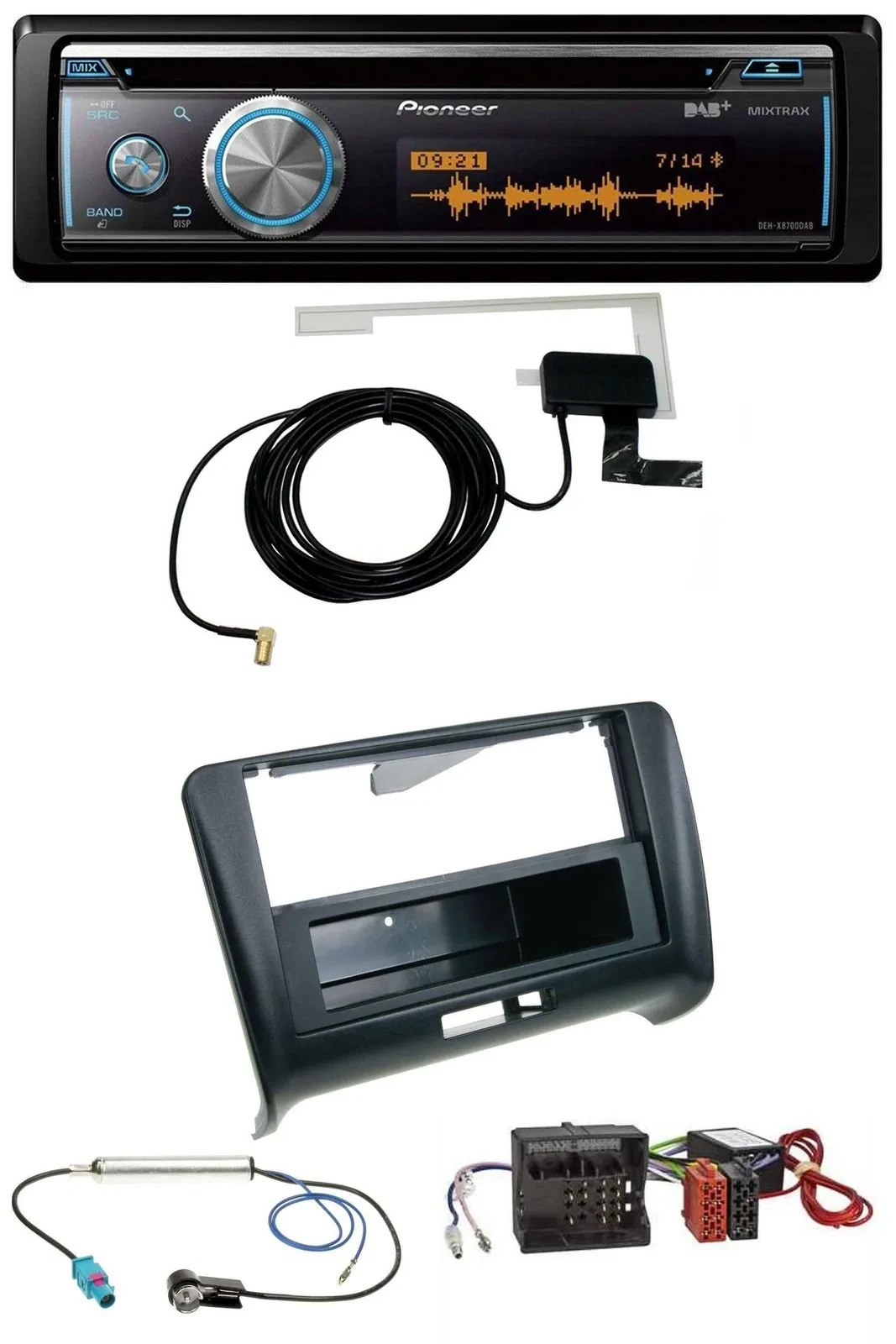 Автомагнитола Pioneer Bluetooth DAB MP3 USB CD для Audi TT (2006–2014) Quadlock