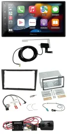 Pioneer Lenkrad USB Bluetooth DAB 2DIN Autoradio für Opel Corsa D stealth schwar