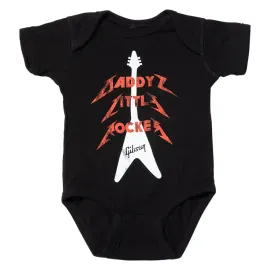 GIBSON Daddy's Little Rocker Flying V Onesie (Black) 3/6 Monate