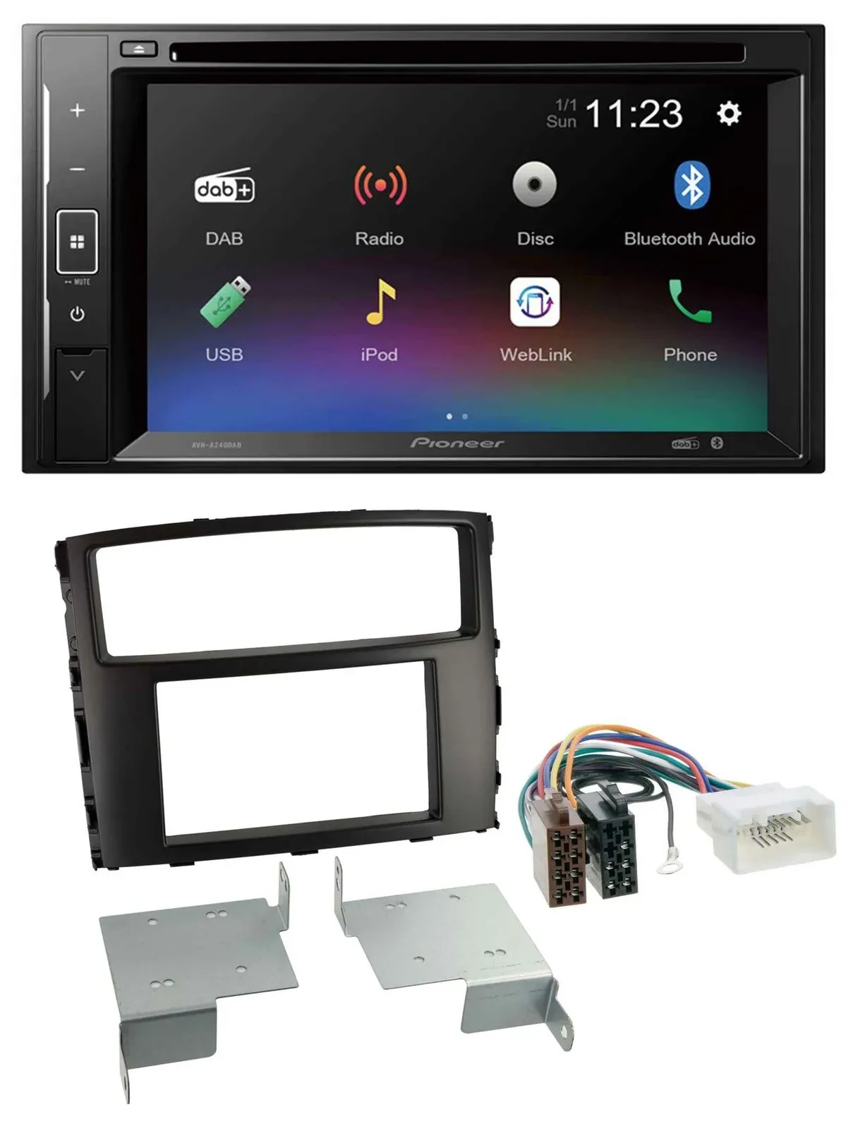 Pioneer Bluetooth MP3 USB 2DIN DAB DVD Autoradio für Mitsubishi Pajero Shogun ab