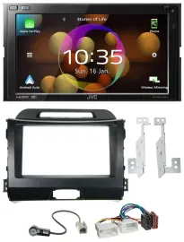 JVC DAB MP3 2DIN Bluetooth USB Autoradio für Kia Sportage 3 10-15 SL schwarz