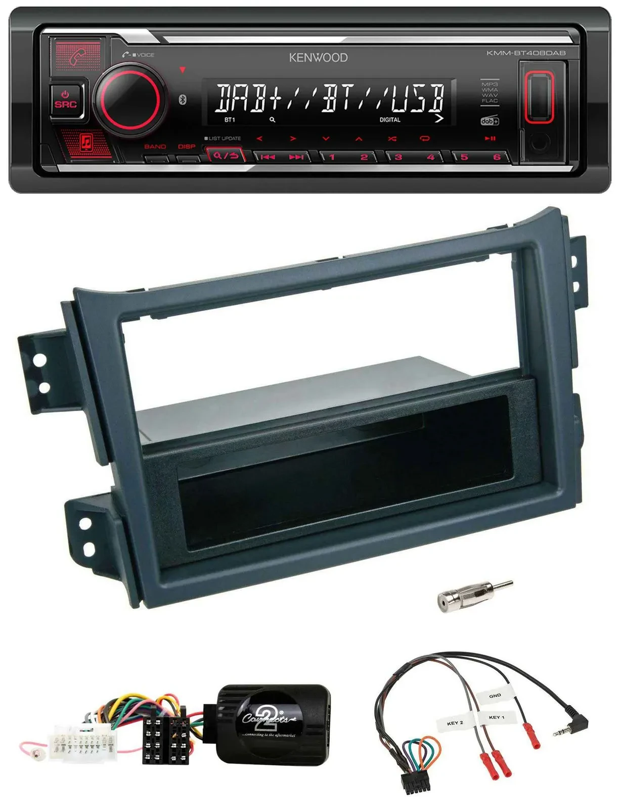 Kenwood Lenkrad Bluetooth USB DAB Autoradio für Opel Agila B Suzuki Splash 2008-
