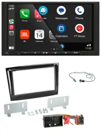 JBL USB 2DIN MP3 Bluetooth AUX Autoradio für Fiat Doblo ab 2015 piano schwarz