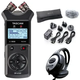 Tascam DR-07XP Audio-Recorder mit DR11GMK Zubehörset und keepdrum Kopfhörer