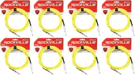 Инструментальный кабель Rockville RCGT10Y Yellow 3 м (8 штук)