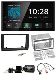 Kenwood Bluetooth Lenkrad DAB USB 2DIN Autoradio für Fiat Idea 06-12 schwarz
