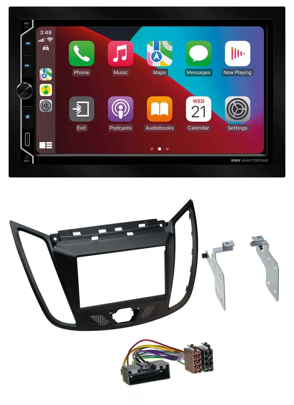 ESX 2DIN DAB USB MP3 Bluetooth Autoradio für Ford Kuga (DM2, ab 2013)