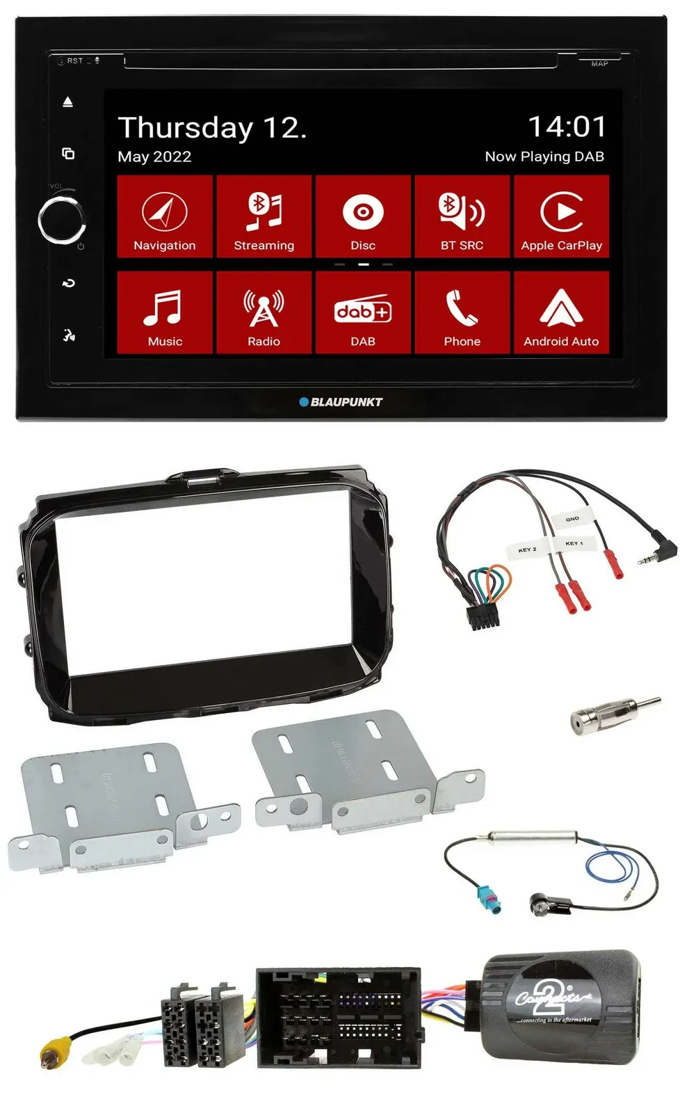 Blaupunkt Lenkrad DVD Bluetooth DAB 2DIN USB Autoradio für Alfa Giulietta 2014-2