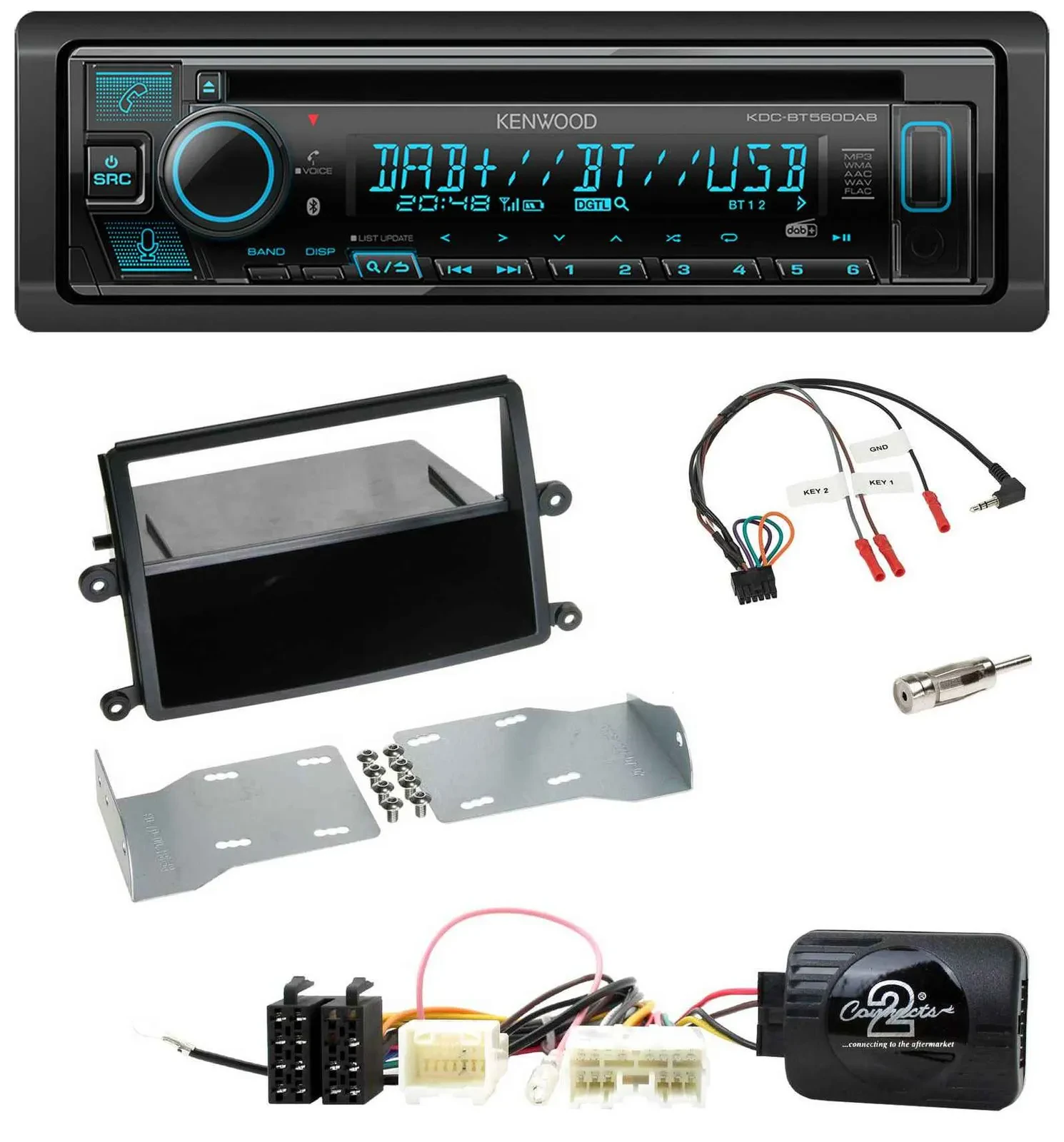 Kenwood Bluetooth DAB CD Lenkrad USB Autoradio für Mitsubishi L200 2006-2015