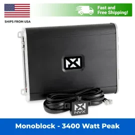 NVX VAD17001 1700W Class D Mono Car Marine Powersports Amplifier w/ Bass Remote