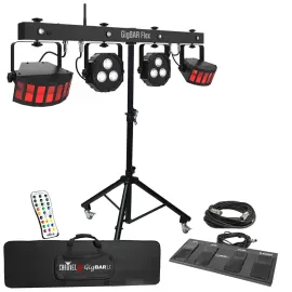 Chauvet DJ GigBar Flex Pack-n-Go Effect Lighting System w. Footpedal + Stand ...