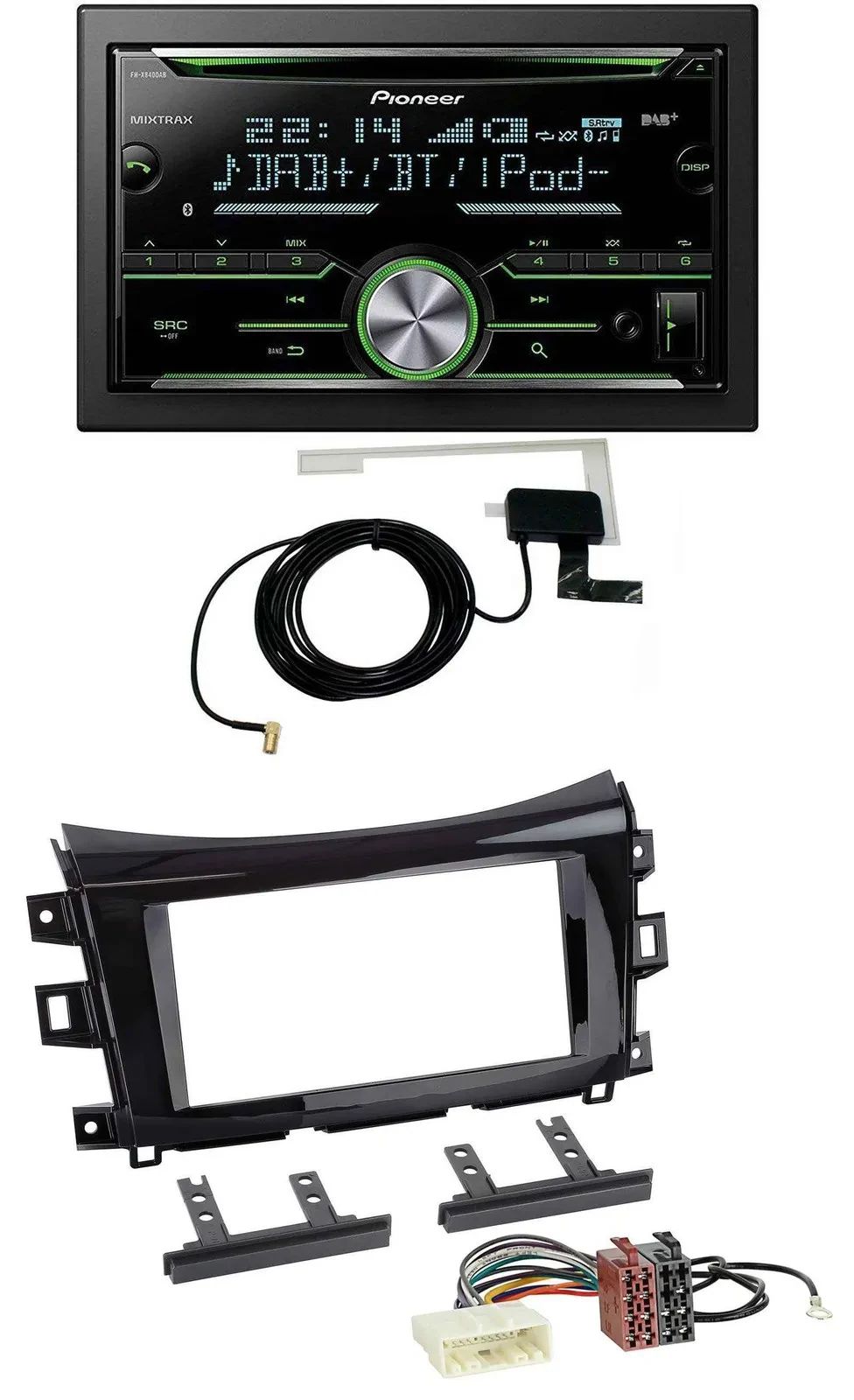 Автомагнитола Pioneer 2DIN CD/USB/MP3, Bluetooth, DAB для Nissan Navara (с 2016)