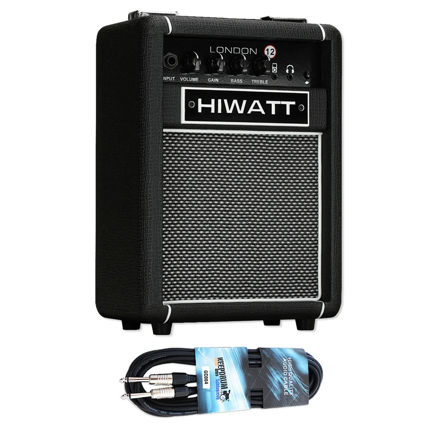 Hiwatt London 12 Combo Gitarren-Verstärker Schwarz mit keepdrum Kabel