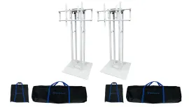 2) Rockville RTP33-TV Pro Totem DJ Speaker/Lighting Stands w/Detachable TV Mount