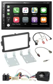 Pioneer USB Lenkrad DAB 2DIN Bluetooth Autoradio für Dacia Sandero ab 2013 schwa