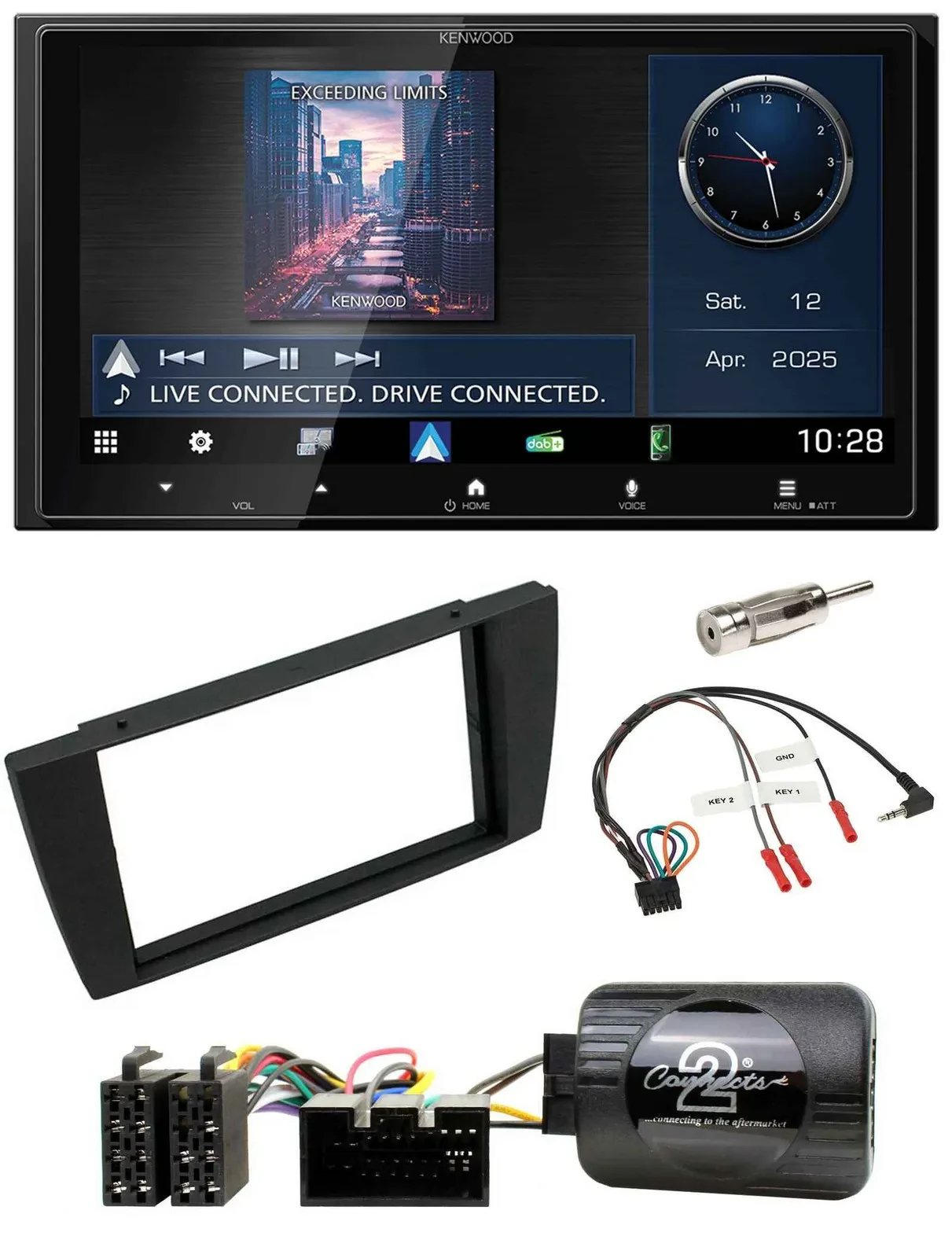 Kenwood Bluetooth 2DIN USB DAB Lenkrad Autoradio für Jaguar X-Type S 2003-2008